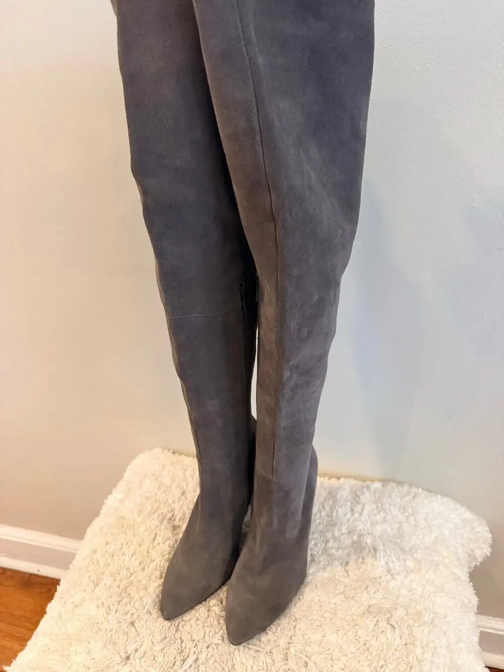 Vince Camuto Tall Over-the-Knee Suede Boots in Gray Size 11